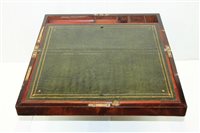 Lot 3669 - George III inlaid mahogany writing box with...