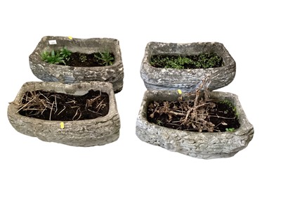 Lot 1494 - Set of four concrete garden planters, 49cm wide