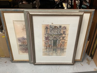 Lot 546 - Three Terry Jeffrey watercolour studies, together with a Dennis Throrogood, Julian Novorol signed print and others.