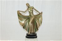 Lot 3632 - Art Deco-style gold-coloured statuette of a...