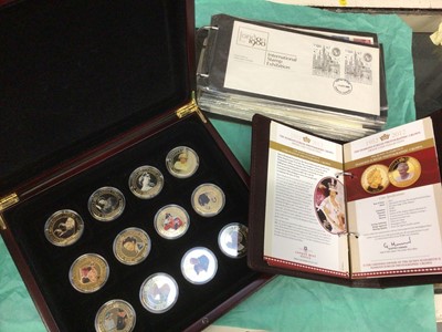 Lot 547 - Group of commemorative coins in albums, First Day Covers