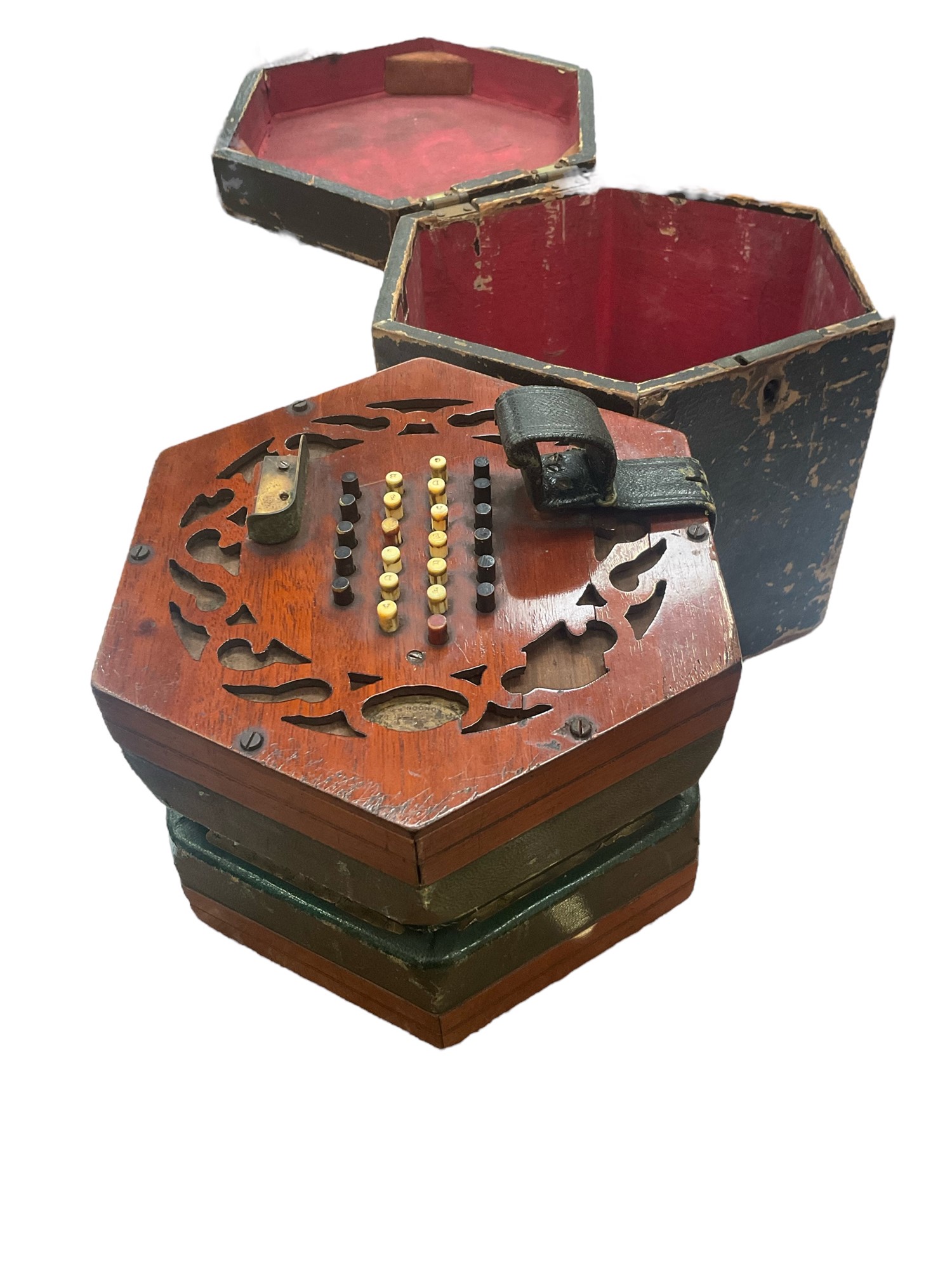 Lot 2205 - Victorian concertina in original box