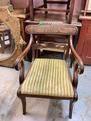 Lot 1512 - Nineteenth century mahogany elbow chair with bar back and drop in seat