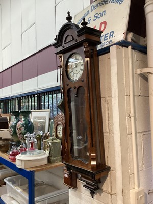 Lot 280 - Victorian Vienna regulator wall clock in ebonised and walnut case