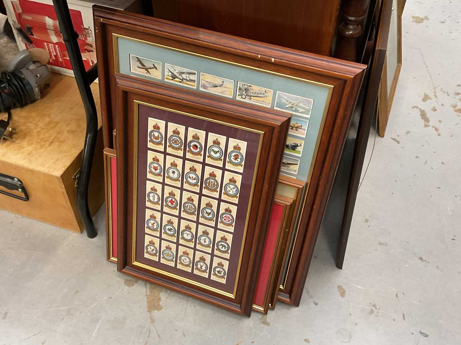 Lot 571 - Group of framed aviation related cigarette