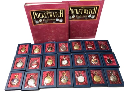 Lot 214 - Collection of approximately 60 Hachette pocket watches, boxed, with catalogues