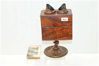 Lot 3625 - Walnut cased stereoscoPictures viewer with...