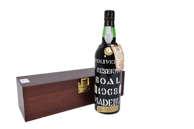 Lot 6 - One bottle, D'Oliveiras Reserve Boal Madeira 1968, 75cl. in wooden box