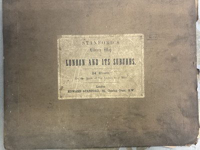 Lot 268 - 19th century library map Stanford's map of London and its Suburbs, and a collection of antiquarian books