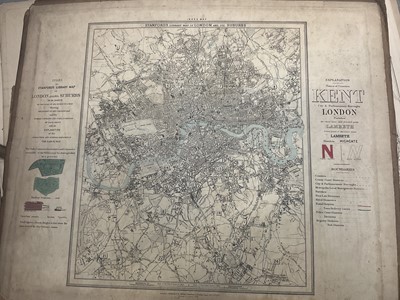 Lot 268 - 19th century library map Stanford's map of London and its Suburbs, and a collection of antiquarian books