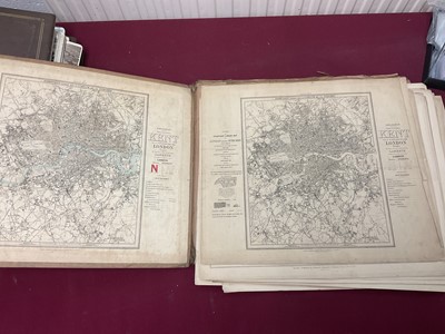 Lot 268 - 19th century library map Stanford's map of London and its Suburbs, and a collection of antiquarian books