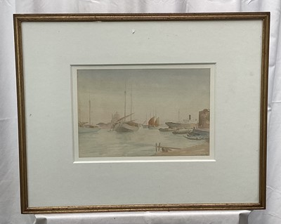 Lot 178 - Of local interest: Charles Cheston (1882-1960) watercolour, The Guidecca, Venice, signed, 23 x 33cm, Royal Society of Watercolourists label verso, glazed frame