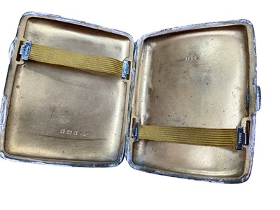 Lot 2527 - Silver cigarette case, together with a meerschaum pipe (cased), folding lorgnettes, Parker pen and extending pencil
