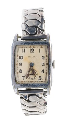 Lot 10 - H.M. King George VI, scarce 1930s Royal presentation Rolco wristwatch with Royal cypher to back of case on expanding bracelet