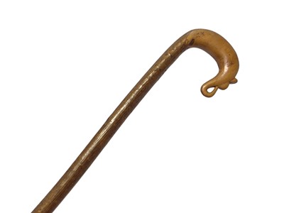 Lot 11 - H.M. King George VI, Highland shepherd’s crook walking stick gifted to his gamekeeper