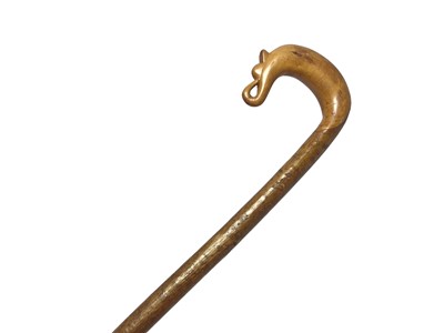 Lot 11 - H.M. King George VI, Highland shepherd’s crook walking stick gifted to his gamekeeper