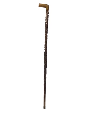 Lot 73 - Unusual Edwardian Scottish carved walking stick