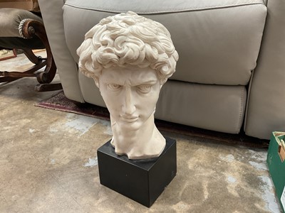 Lot 2572 - Cast stone bust of Michaelanglo's David