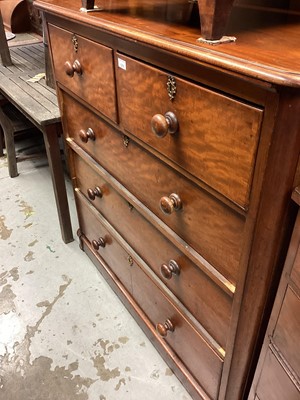 Lot 1278 - Victorian mahogany chest of two short and three long drawers with bun handles