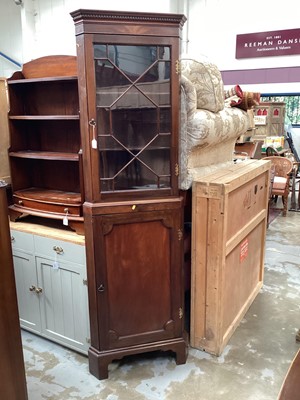 Lot 1217 - Edwardian mahogany two height corner cabinet