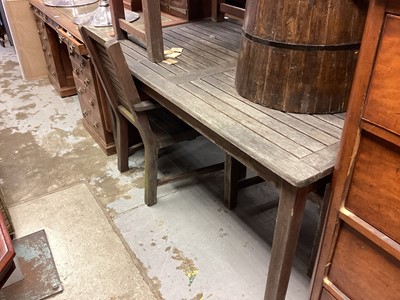 Lot 1284 - Hardwood garden table and chairs