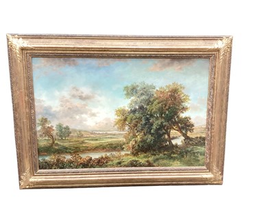 Lot 226 - Victorian-style oil on canvas - Rural Landscape, in gilt frame