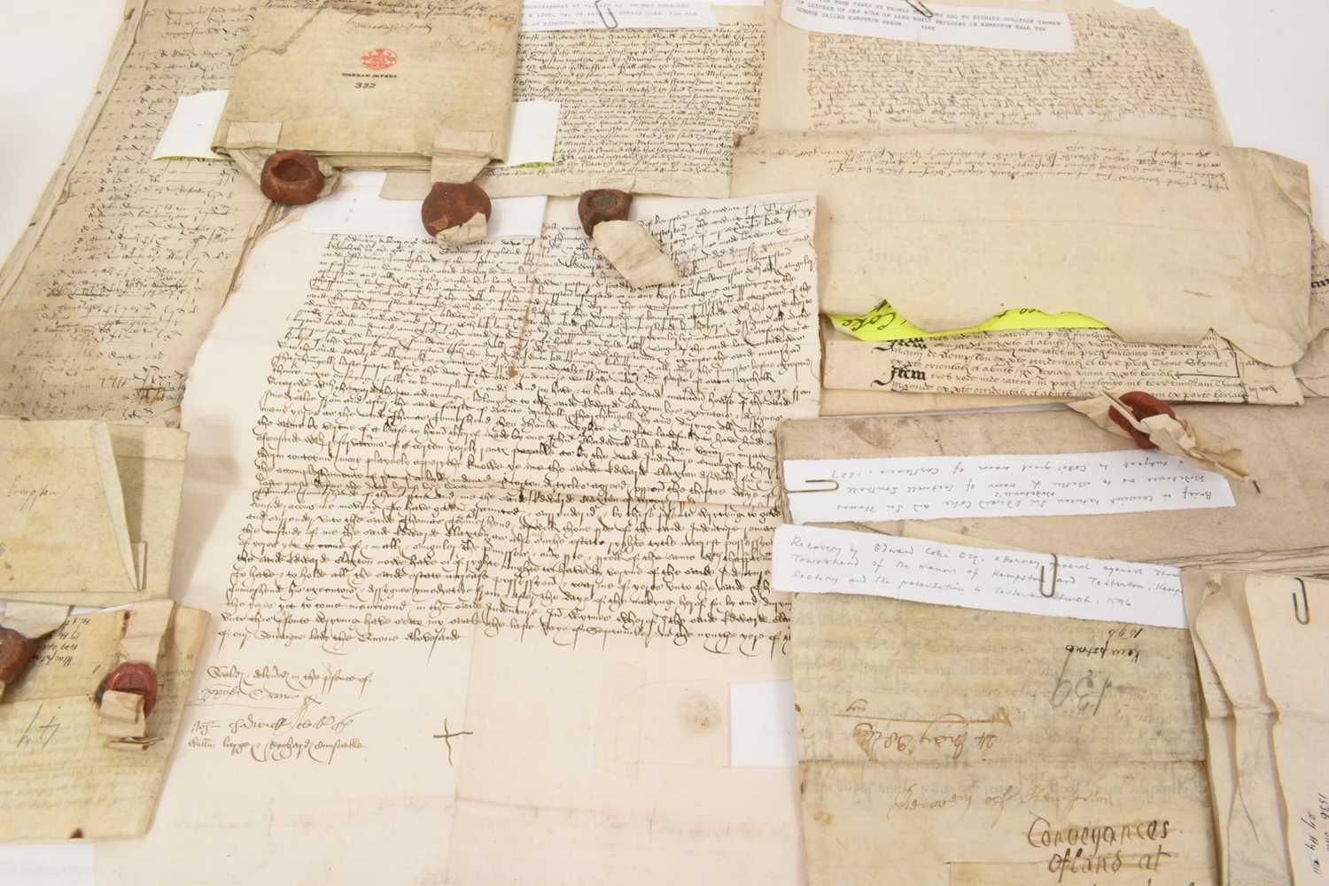 Lot 803 - Of Norfolk and Sir Edward Coke (1552-1634) interest: Large archive of indentures on vellum and paper