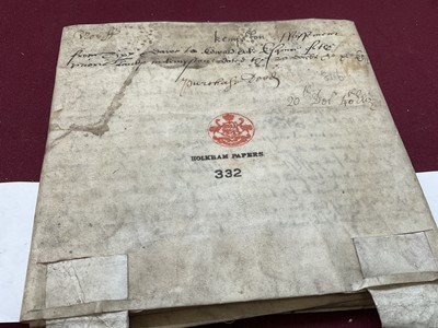 Lot 803 - Of Norfolk and Sir Edward Coke (1552-1634) interest: Large archive of indentures on vellum and paper