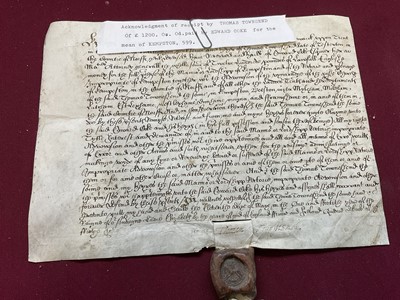 Lot 803 - Of Norfolk and Sir Edward Coke (1552-1634) interest: Large archive of indentures on vellum and paper