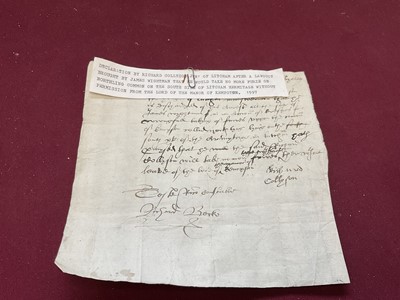 Lot 803 - Of Norfolk and Sir Edward Coke (1552-1634) interest: Large archive of indentures on vellum and paper