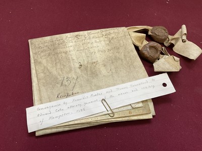 Lot 803 - Of Norfolk and Sir Edward Coke (1552-1634) interest: Large archive of indentures on vellum and paper