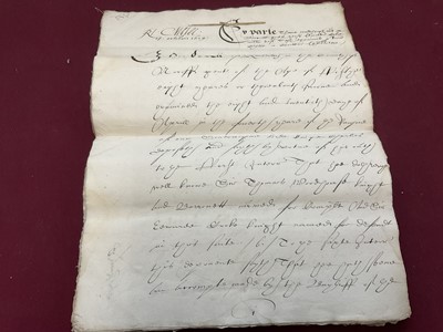 Lot 803 - Of Norfolk and Sir Edward Coke (1552-1634) interest: Large archive of indentures on vellum and paper