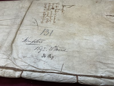 Lot 803 - Of Norfolk and Sir Edward Coke (1552-1634) interest: Large archive of indentures on vellum and paper