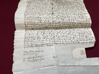 Lot 803 - Of Norfolk and Sir Edward Coke (1552-1634) interest: Large archive of indentures on vellum and paper