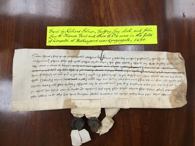 Lot 806 - Of Norfolk interest: Good collection of early indentures on vellum and paper