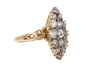 Lot 460 - Victorian diamond navette form ring