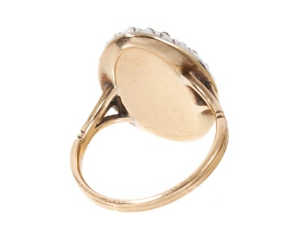 Lot 459 - George III diamond and enamel navette form ring