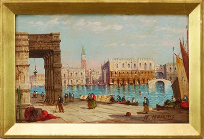 Lot 906 - William G. Meadows (act. 1870-1895) oil on board - Venice, signed, 20cm x 31cm, in gilt frame