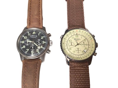 Lot 21 - Orvis Chronograph military style wristwatch and a Rotary Chronospeed wristwatch (2)
