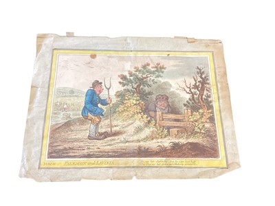 Lot 790 - After Gillray - Palemon and Lavinia, together with 19th century regimental engravings