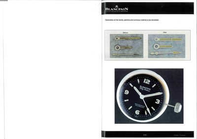Lot 625 - Rare 1950s Blancpain Fifty Fathoms wristwatch with paperwork