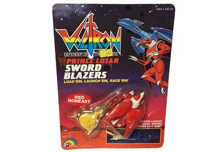 Lot 21 - LJN (c1984) Voltron (Defender of the Universe) Sword Blazers including Lion Force No.7375 & Prince Lotar No.7375, on card with bubblepack (2)