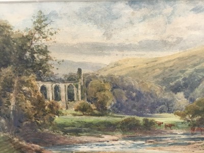 Lot 203 - Frank Gresley watercolour - Bolton Abbey, signed, 20cm x 29.5cm, in glazed frame