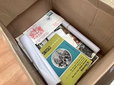 Lot 1488 - Box of postcards in albums, Clacton Butlins, railway handbills and ephemera