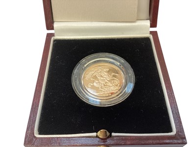 Lot 572 - G.B. - Gold proof Elizabeth II Sovereign 1999 (N.B. Cased with Certificate of Authenticity) (1 coin)