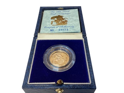 Lot 573 - G.B. - Gold proof Elizabeth II Half Sovereign 1988 (N.B. Cased with Certificate of Authenicity) (1 coin)