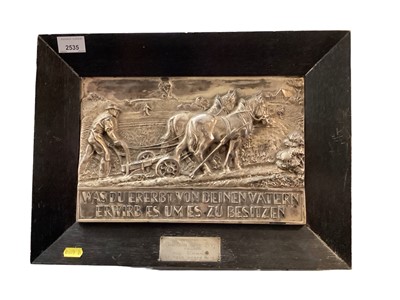 Lot 288 - German plated relief, framed with presentation plaque