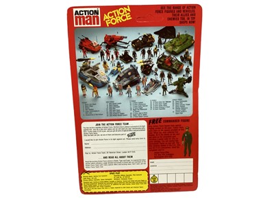 Lot 18 - Palitoy Action Man Action Force Space Force Trade Box with Space Pilot (x5) & Space Security Troopers (x5), on card with blister pack (10)