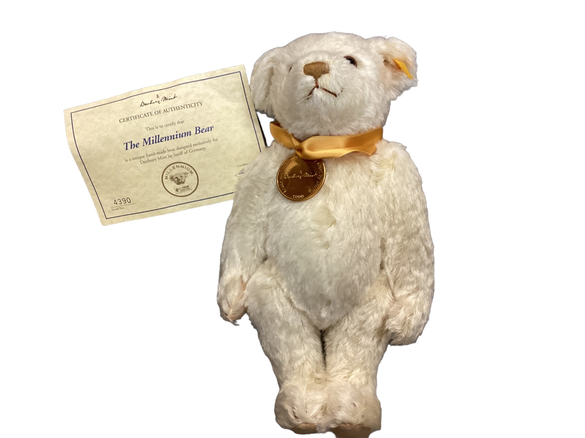 その他 STEIFF  TEDDYBEAR 2001 シュタイフSteiff 2001 テディベア ぬいぐるみ 白 (K-130337