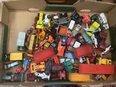 Lot 1945 - Die cast unboxed selection various manufacturers including Matchbox, Dinky, Corgi etc, in three suitcases and two boxes.